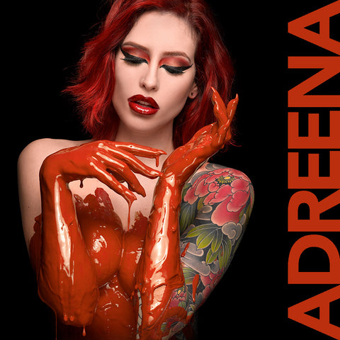 Model Adreena Angela in burnt orange from United Kingdom by Nick Saglimbeni for Painted Princess Project
