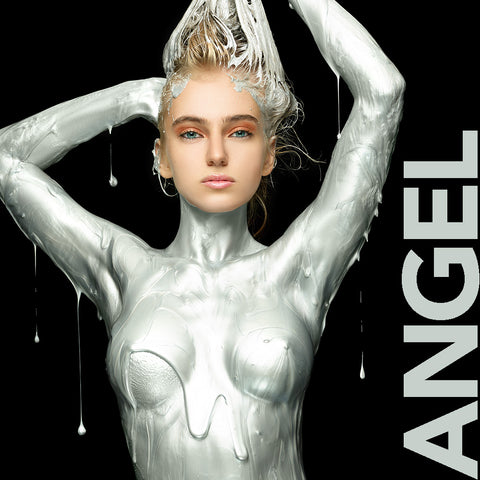 Model Angel Di from Ukraine in silver by Nick Saglimbeni for Painted Princess Project.