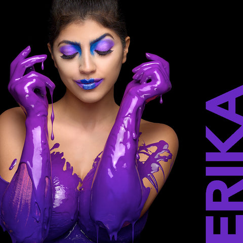 Erika Medina in purple by Nick Saglimbeni for Painted Princess Project