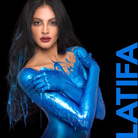 Latifa in royal blue by Nick Saglimbeni for Painted Princess Project
